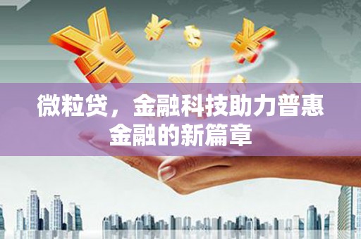 鄯善微粒贷，金融科技助力普惠金融的新篇章