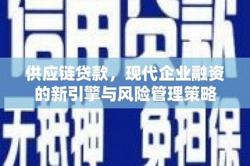 鄯善供应链贷款，现代企业融资的新引擎与风险管理策略