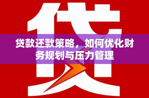 鄯善贷款还款策略，如何优化财务规划与压力管理