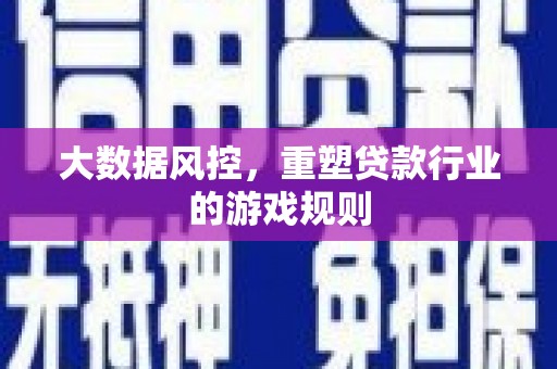 鄯善大数据风控，重塑贷款行业的游戏规则