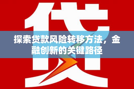 鄯善探索贷款风险转移方法，金融创新的关键路径