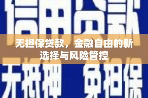 鄯善无担保贷款，金融自由的新选择与风险管控