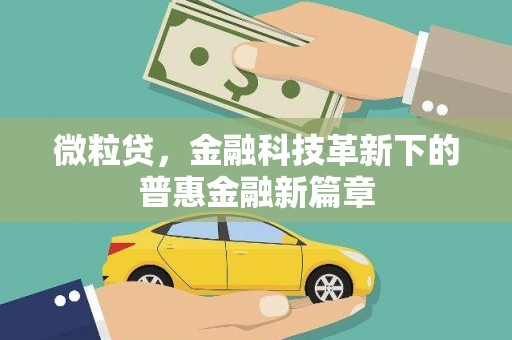 鄯善微粒贷，金融科技革新下的普惠金融新篇章