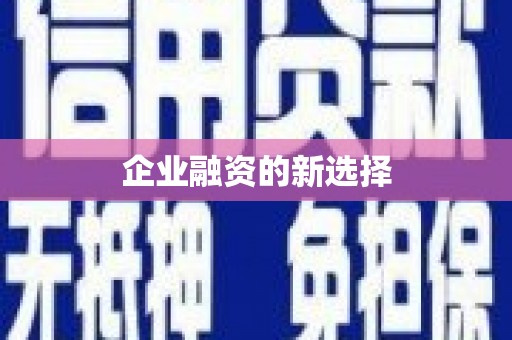 鄯善企业融资的新选择