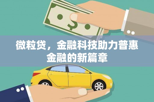 鄯善微粒贷，金融科技助力普惠金融的新篇章