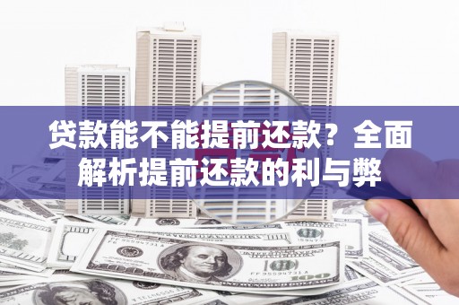 鄯善贷款能不能提前还款？全面解析提前还款的利与弊
